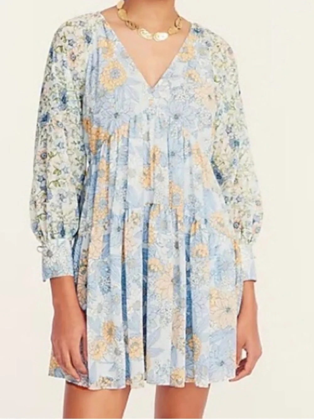 NWT J. CREW | Long-sleeve Crinkle Chiffon Dress in Mixed Floral Print Sz. 8
